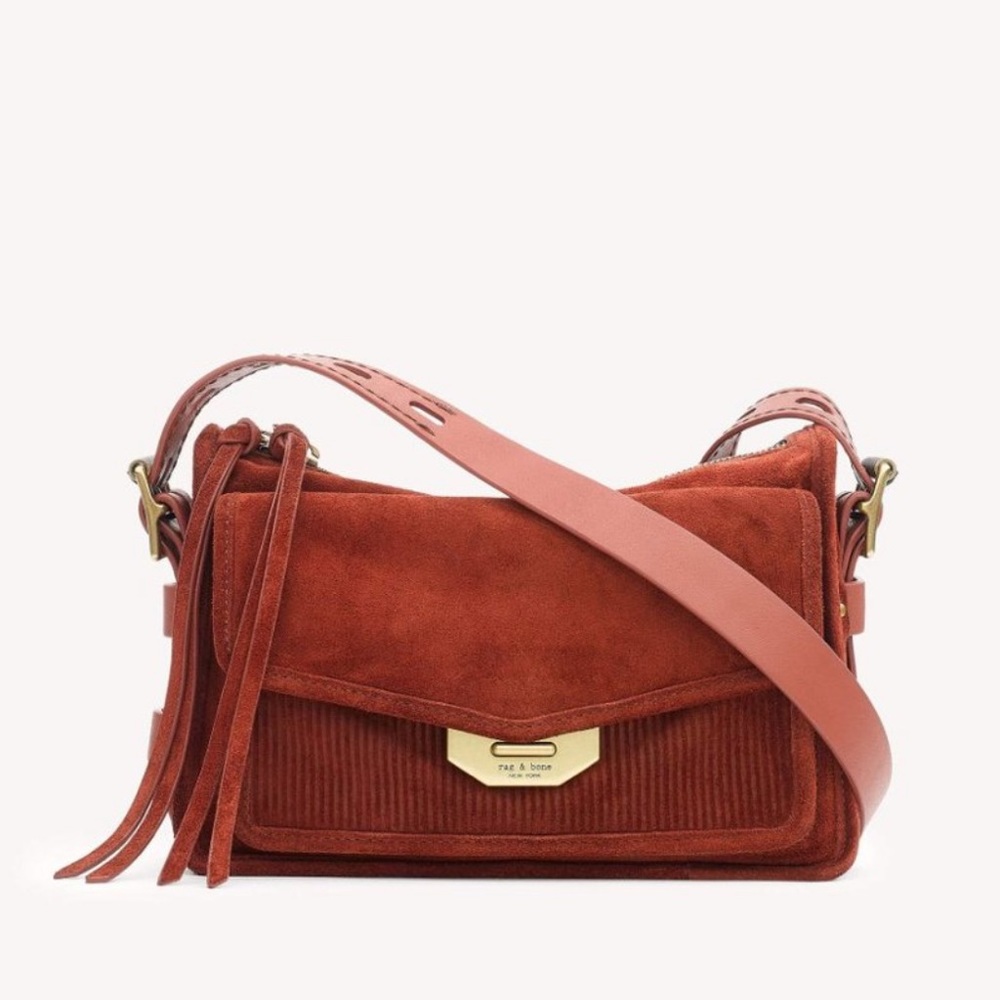 Offers Welcome! Rag & Bone Small Field Messenger Crossbody Bag, Burnt Red Suede